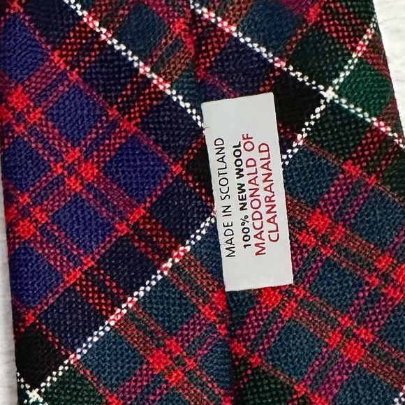 NWOT Ingles Buchan Tartan Tie MacDonald of Clanranald Modern 100% Pure New Wool - Picture 2 of 7